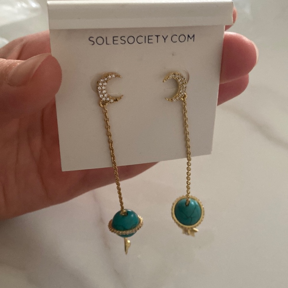 Sole Society Globe dangling earrings